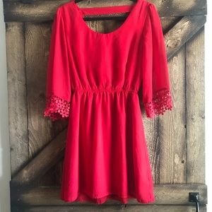 Red dress with cutout back